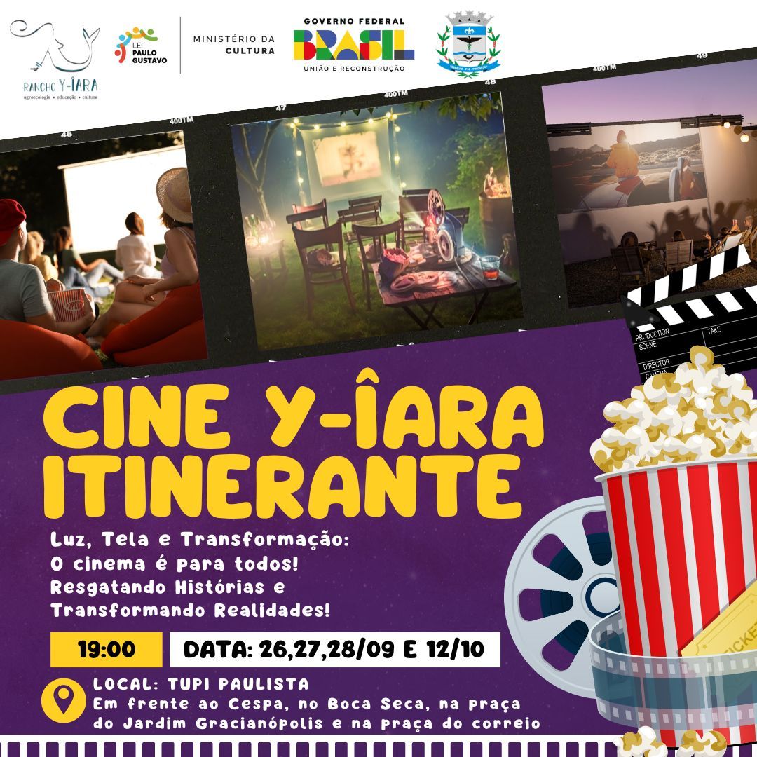 CINEMA ITINERANTE AO AR LIVRE EM TUPI PAULISTA 